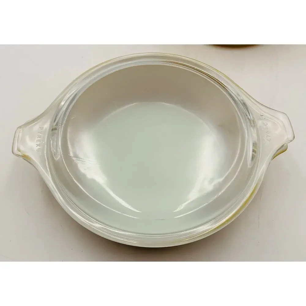 Pyrex Vintage Butterfly Gold Casserole Dishes 1L & 1.5L 473-b 474-b w/ Lids